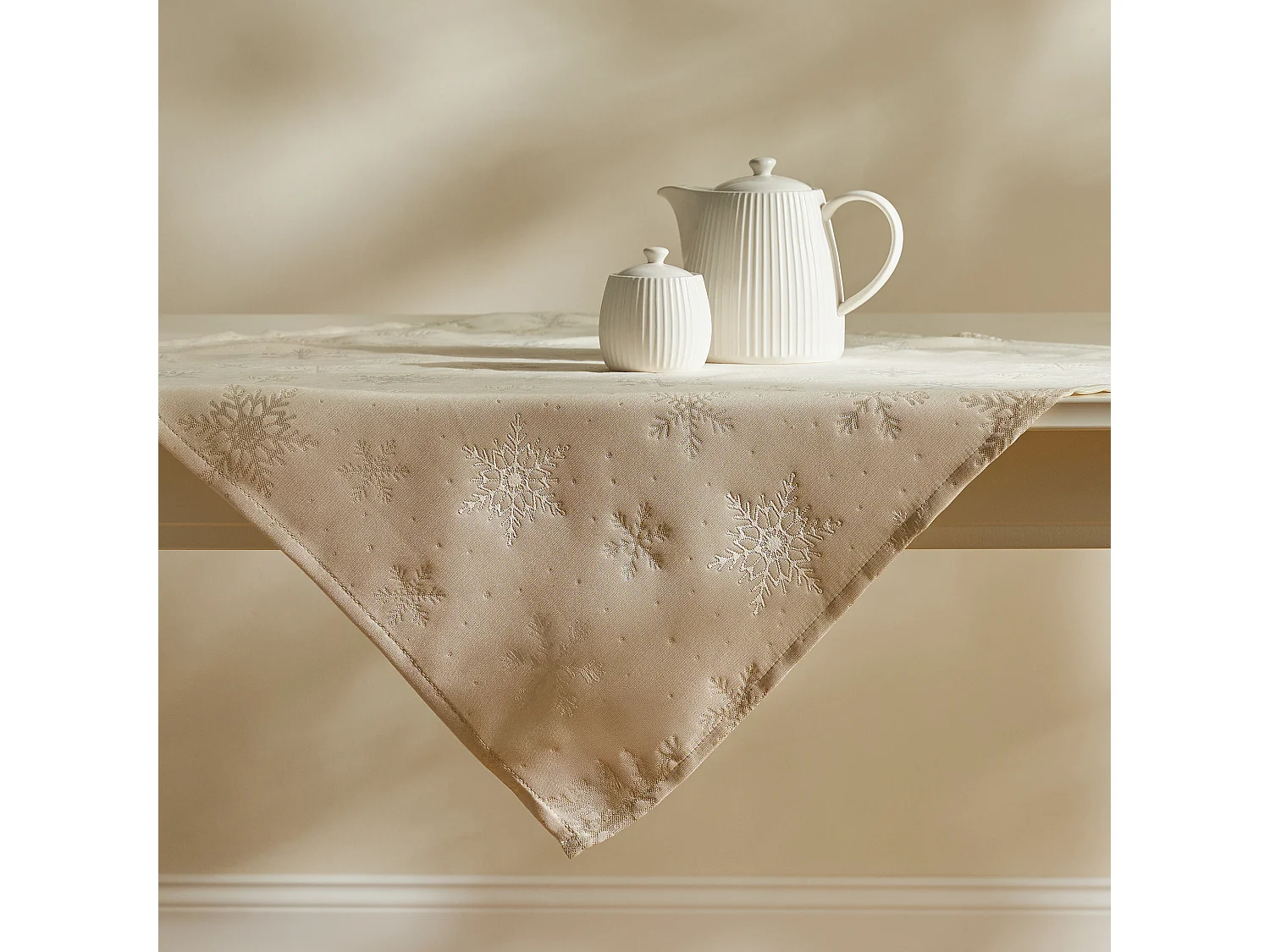 Serviette Jacquard Preciosita écru 80x80