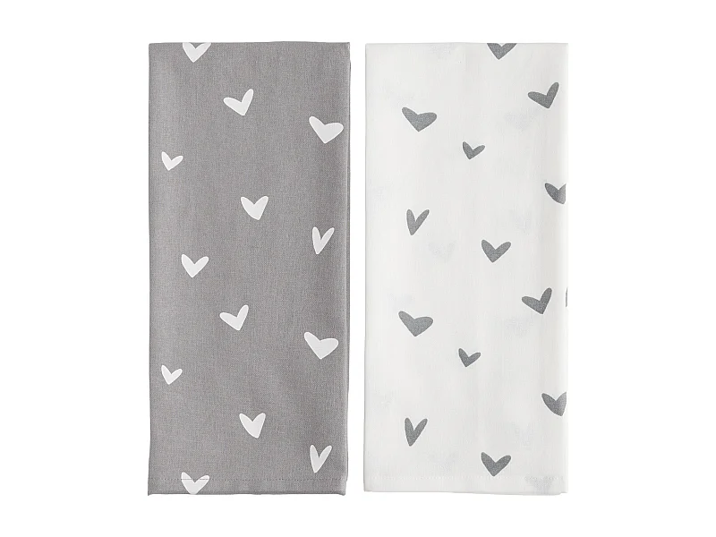 Küchenhandtuch-Set Mallorio mittelgrau 45x65 cm