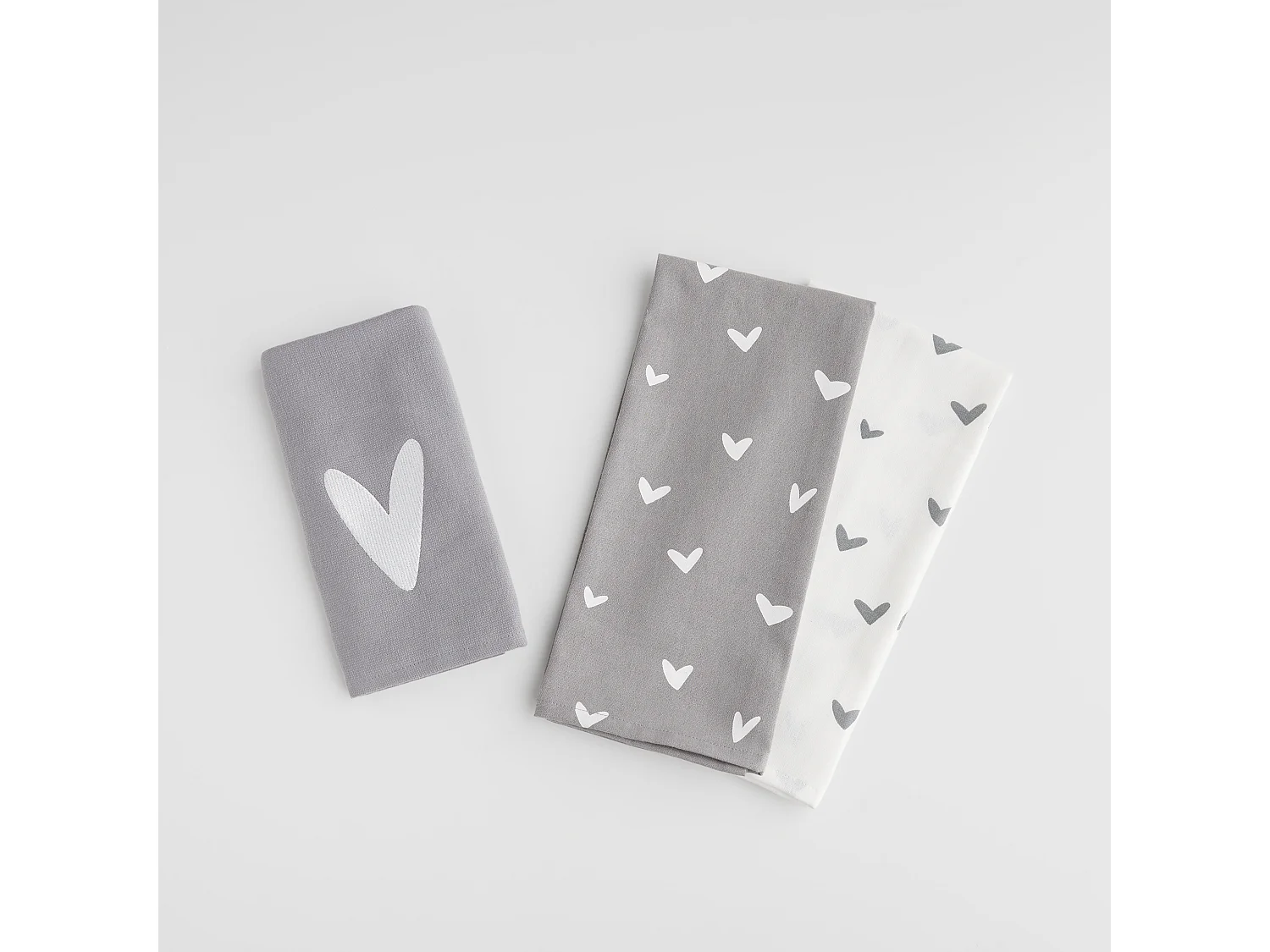 Küchenhandtuch-Set Mallorio mittelgrau 45x65 cm