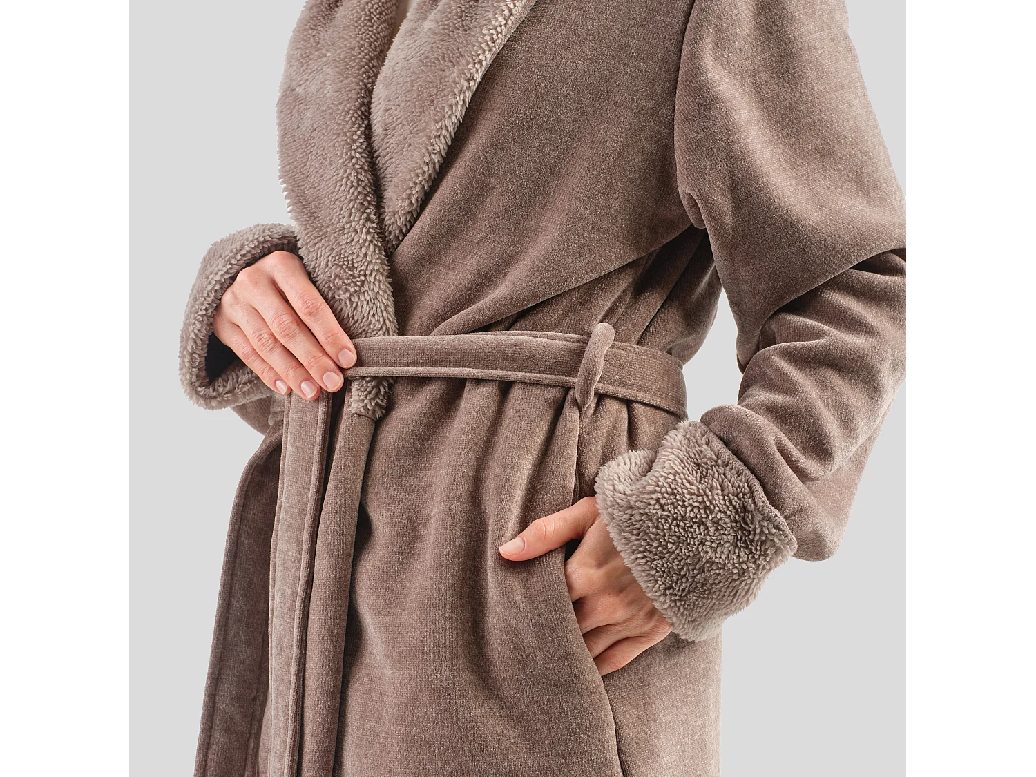 Peignoir Agnella brun clair 65 x 115