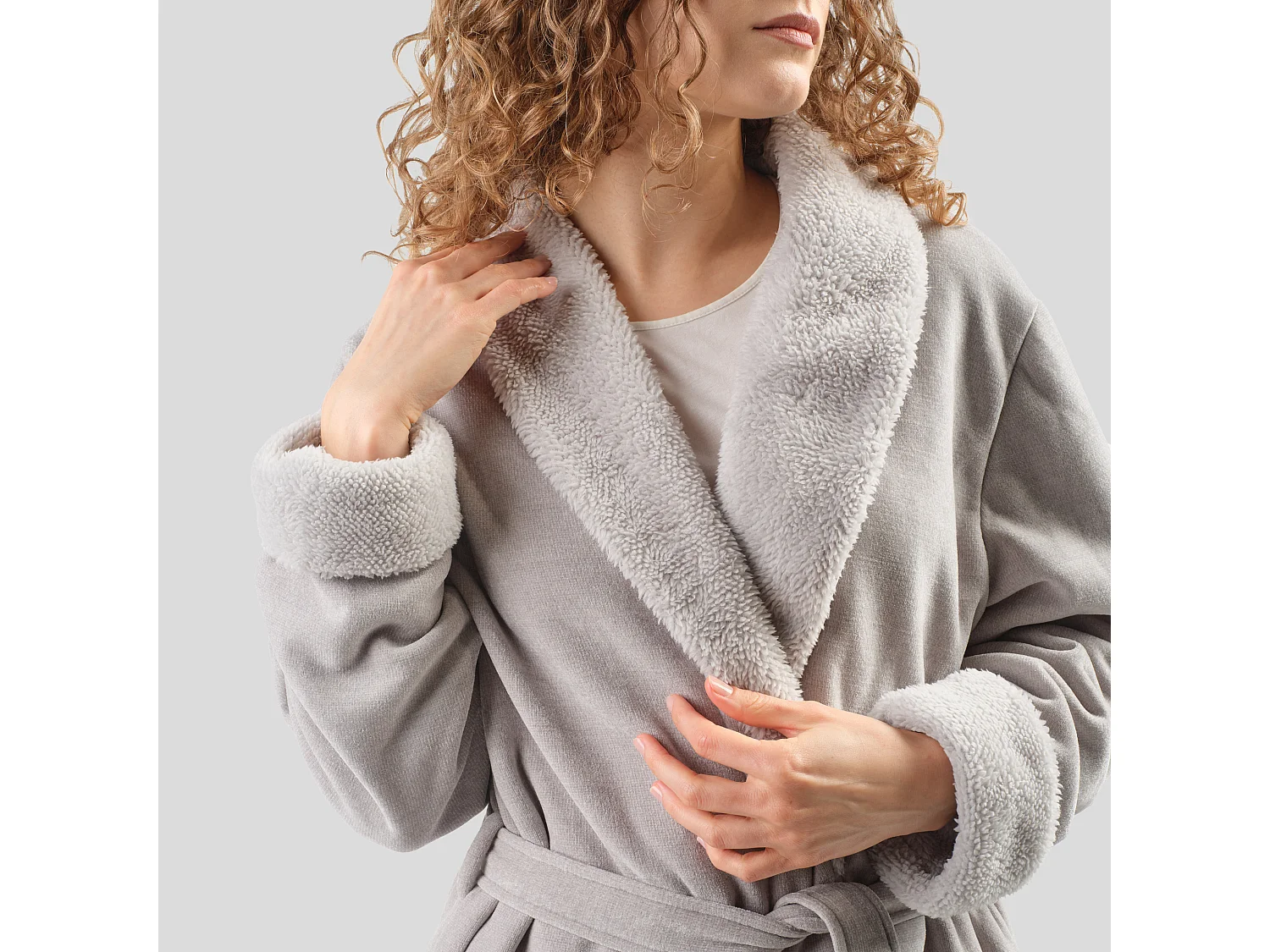 Peignoir Agnella gris clair 65 x 115