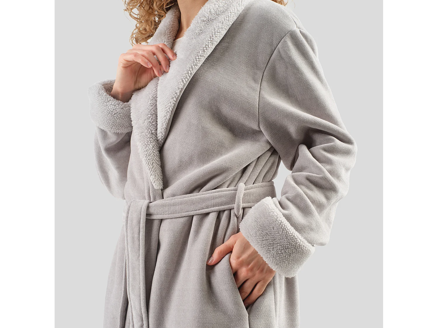 Peignoir Agnella gris clair 65 x 115