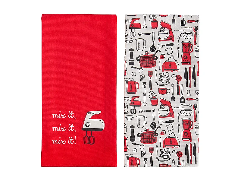 Küchenhandtuch-Set Utensillo mittelrot 45x65