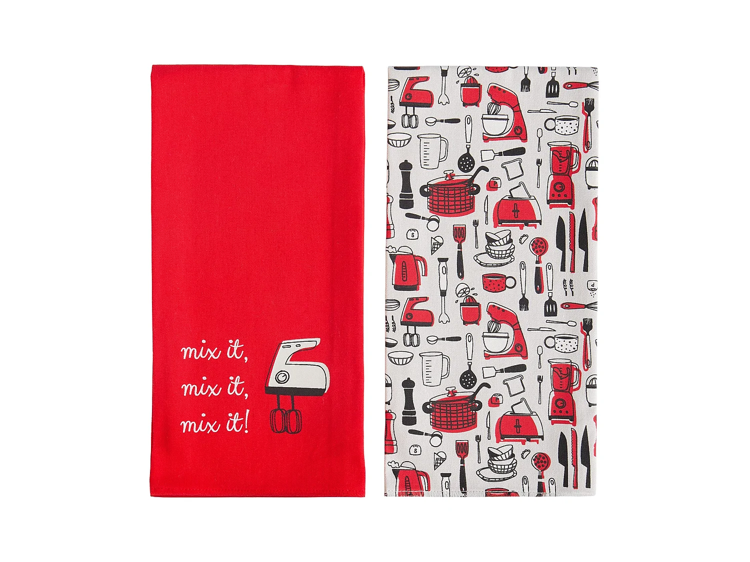 Ensemble De Torchons Utensillo Rouge Moyen 45x65