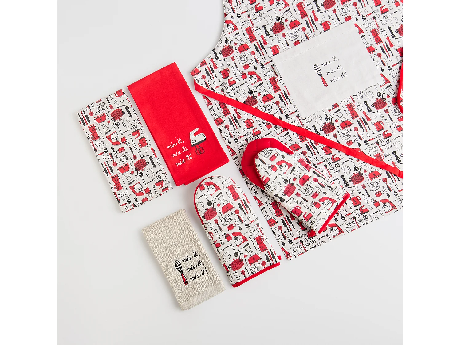 Ensemble De Torchons Utensillo Rouge Moyen 45x65