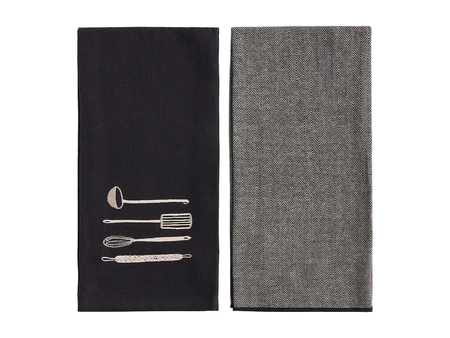 Ensemble De Torchons Firos noir moyen 45 x 65