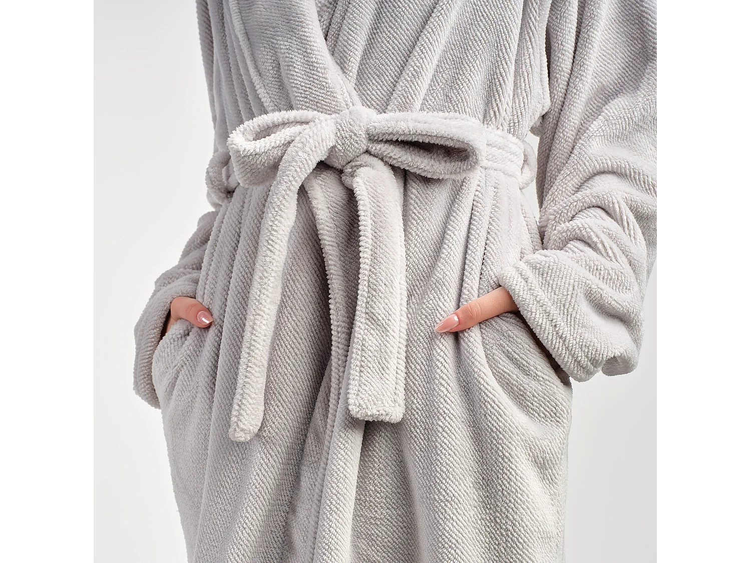 Bademantel Abila hellgrau 70x95