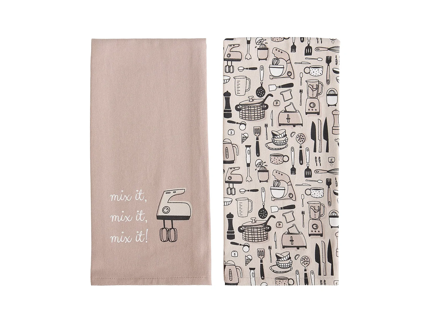 Ensemble De Torchons Utensillo Beige Moyen 45x65