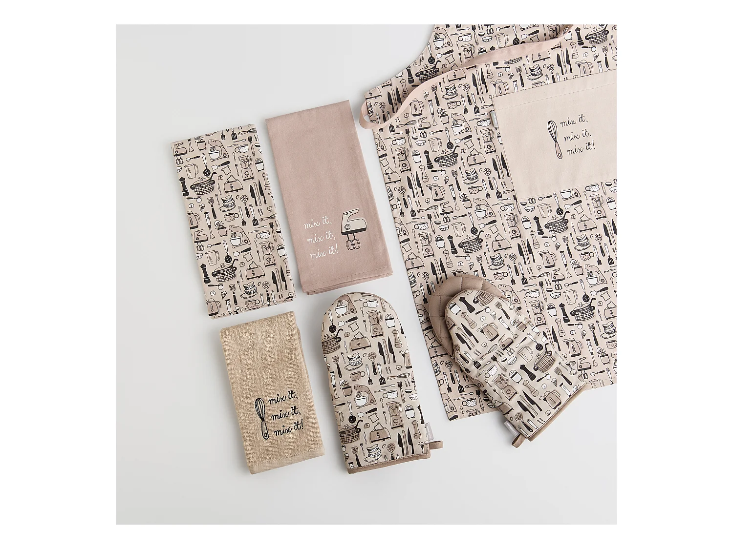 Küchenhandtuch-Set Utensillo mittleres Beige 45 x 65