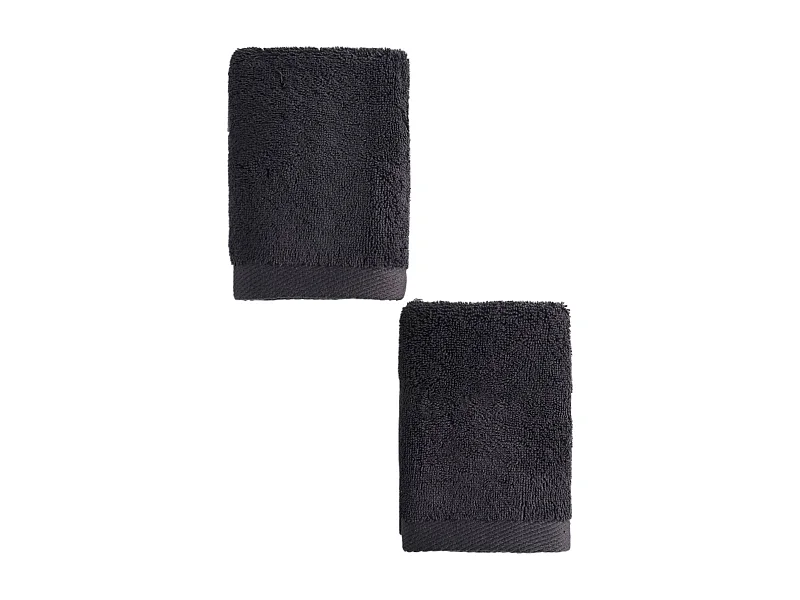 Ensemble de serviettes en coton égyptien Spa gris foncé 30 x 30 cm