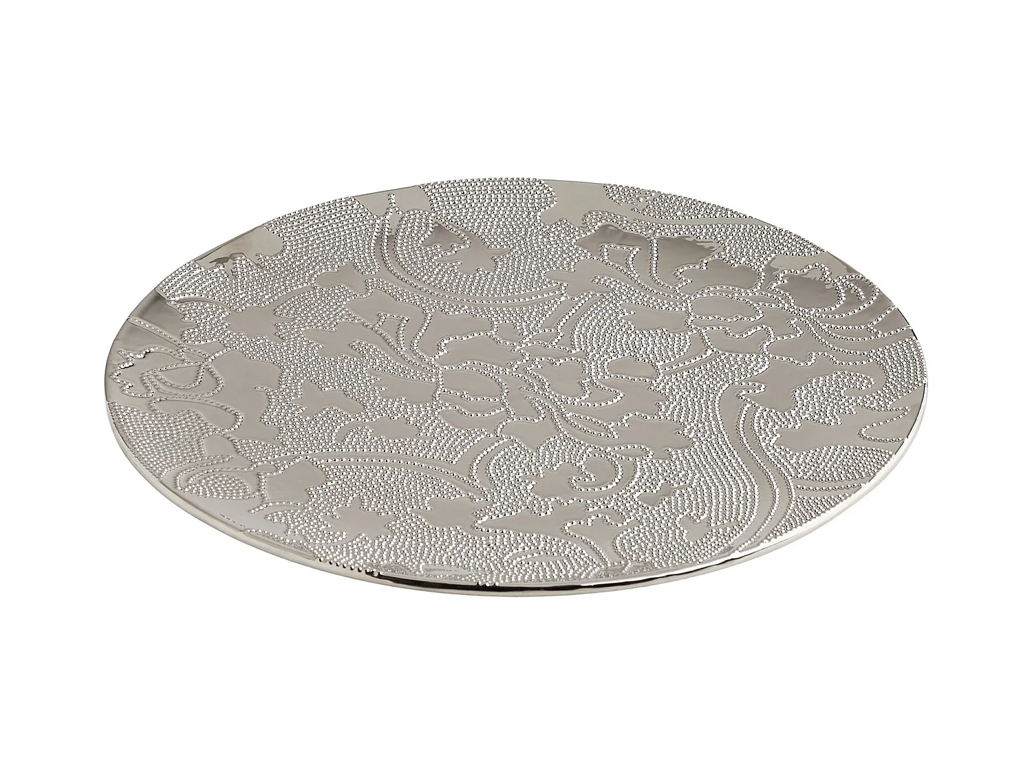 Plateau Décoratif Minella Argent Moyen 37cm