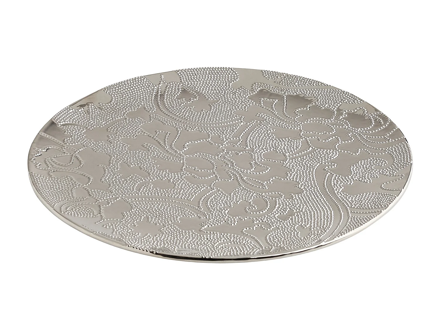 Plateau Décoratif Minella Argent Moyen 37cm
