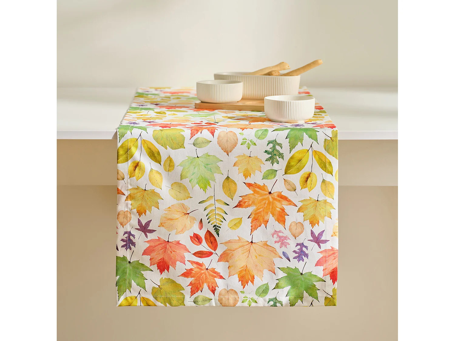 Chemin de table Listio beige moyen 40 x 180