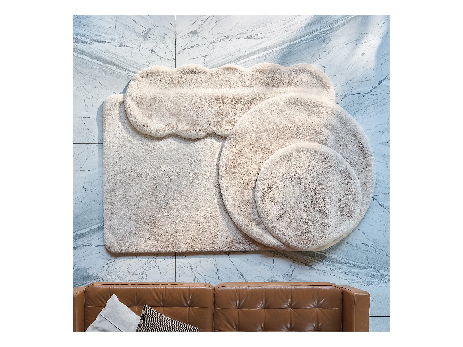 Teppich Trico mittleres Beige 80x80cm