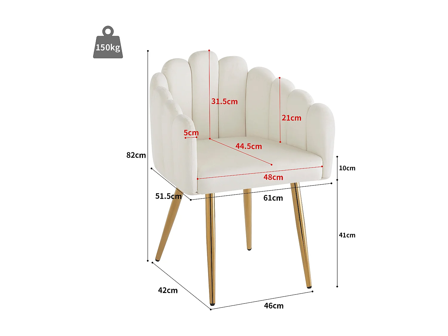 Ensemble de 6 chaises de salle à manger en velours de haute qualité, chaise de maquillage, pieds en fer doré, pieds réglables