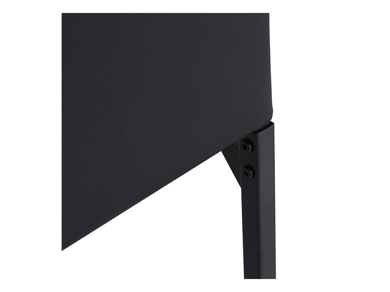 Ensemble de 4 chaises de salle à manger, chaises de cuisine rembourrées avec pieds en acier, noir