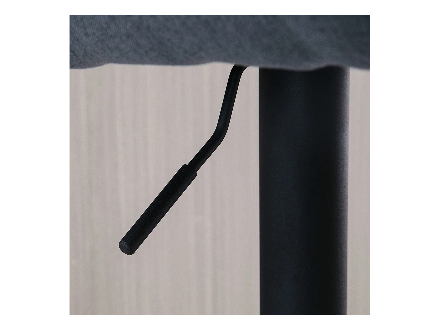 Tabouret de bar, réglable en hauteur, avec dossier et repose-pieds, aspect lin, hauteur 112 cm, gris