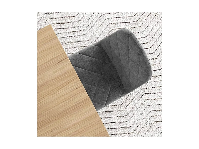 Lot de 4 chaises de salle à manger, chaises de cuisine avec dossier, aspect velours, chaises rembourrées avec pieds en métal, gris