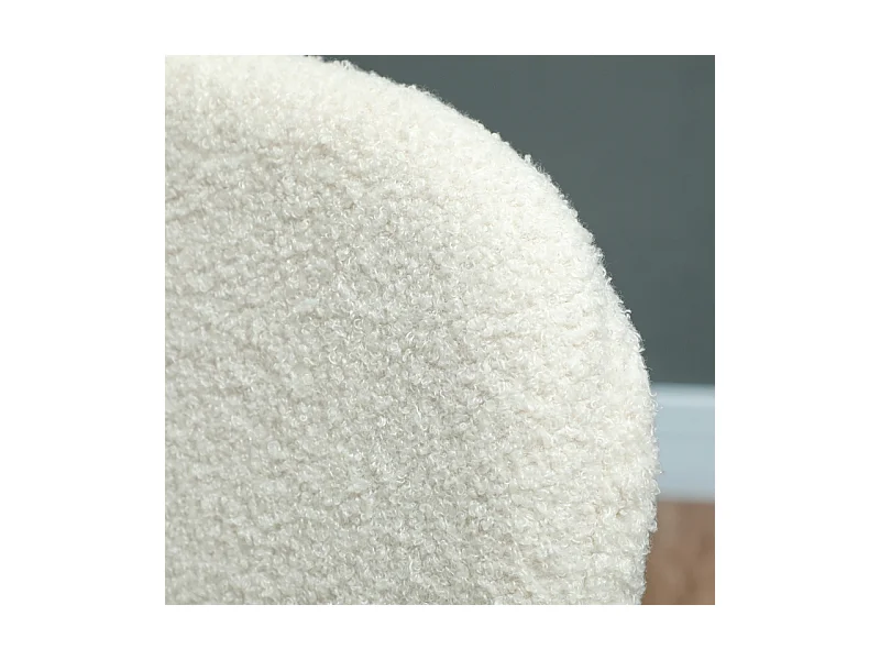 Lot de 4 chaises de salle à manger, chaises de cuisine rembourrées avec dossier, aspect velours, pieds en acier, blanc