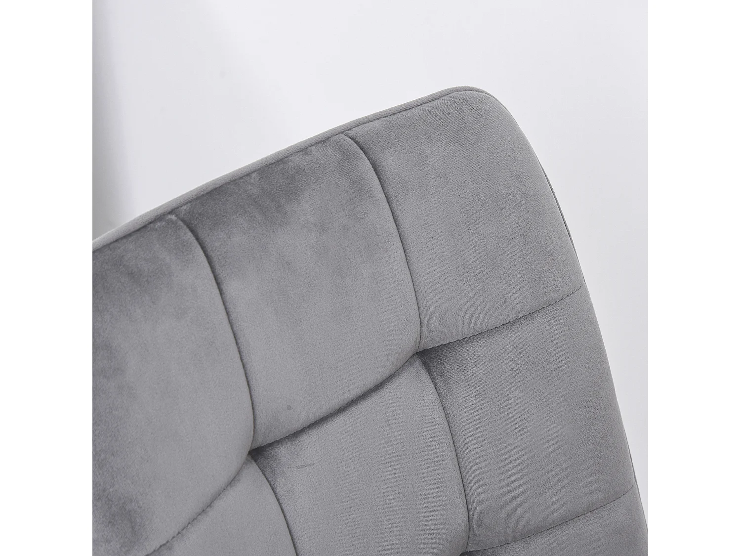 Juego de 2 sillas de comedor, silla de cocina tapizada, espuma, metal, gris negro