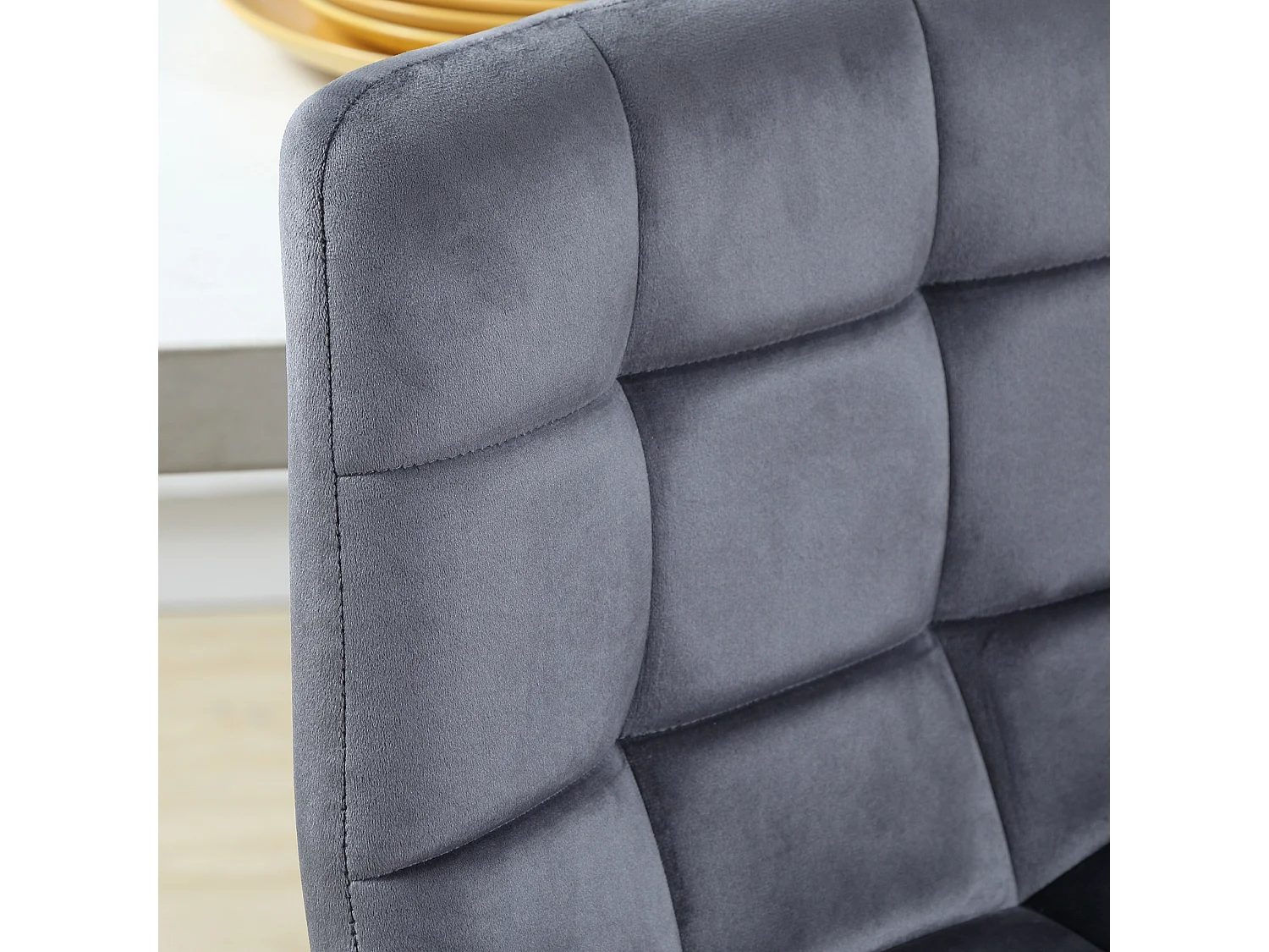 Lot de 2 tabourets de bar modernes, revêtement velours, pieds en acier, pieds antidérapants, jusqu'à 120 kg, hauteur 105 cm, gris