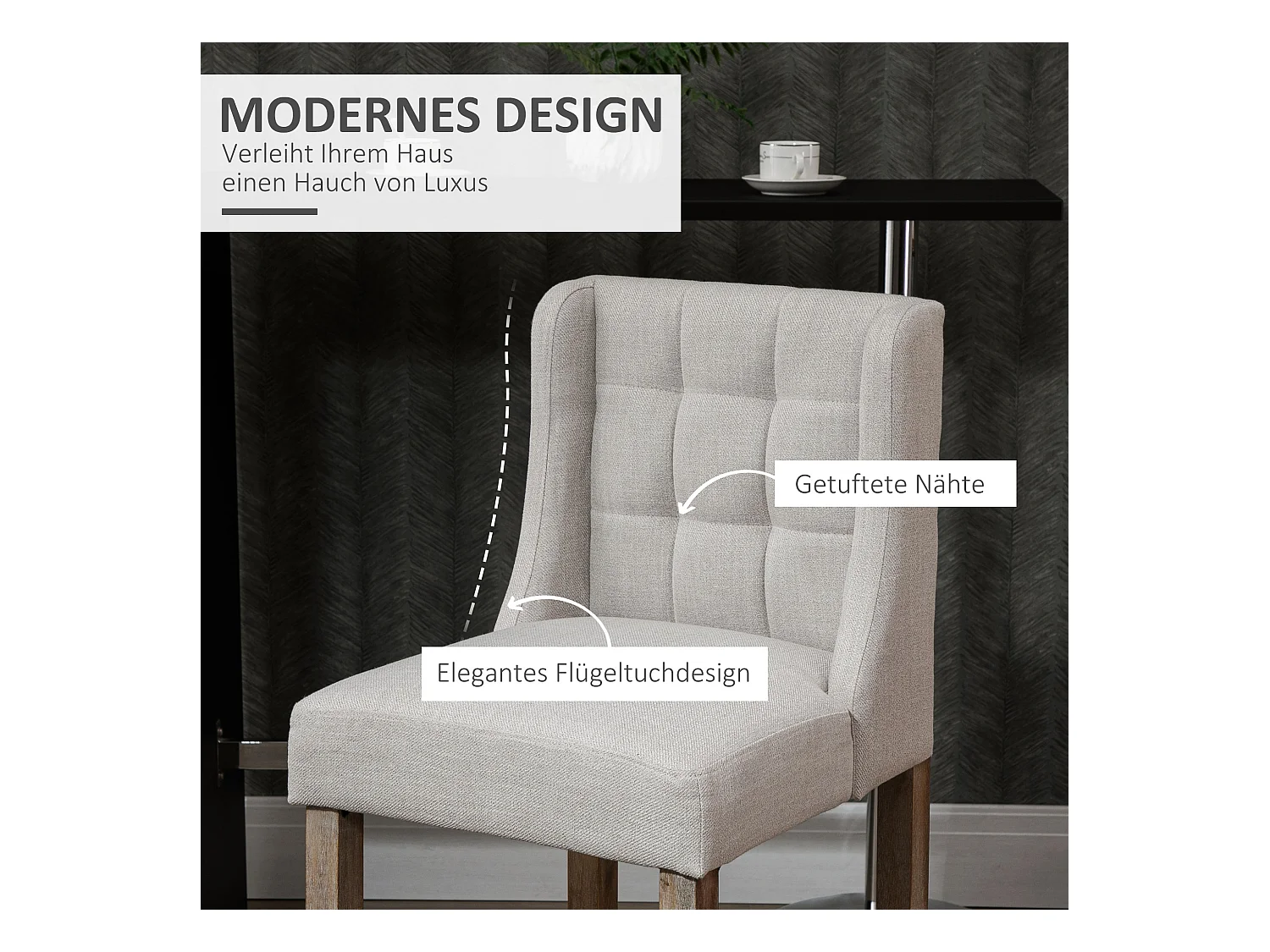 Lot de 2 tabourets de bar avec dossier, en bois massif, avec repose-pieds, gris + naturel