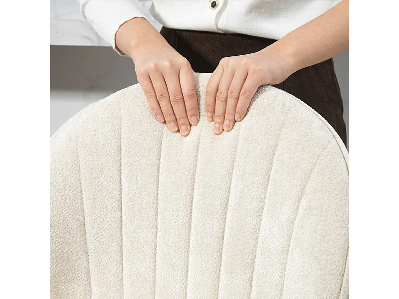 Barkruk set van 2, stoffen bekleding, in hoogte verstelbaar, draaibaar, stalen frame, beige