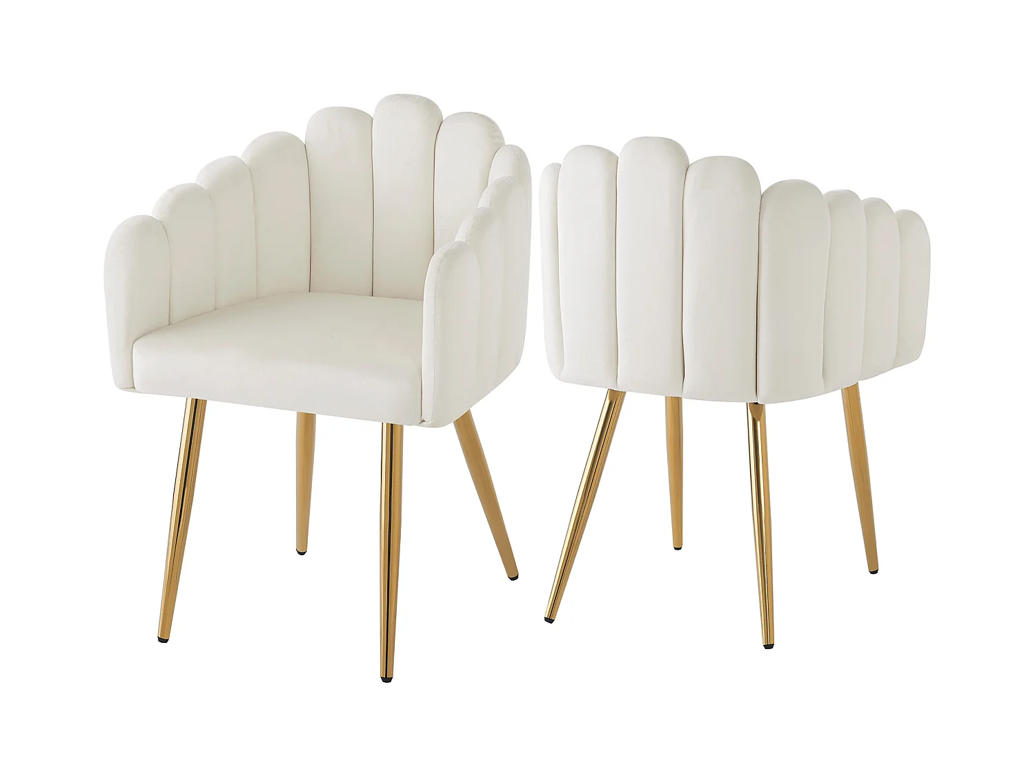 Set di 2 sedie da pranzo in tessuto velour di alta qualità, sedia da trucco, gambe in ferro dorato, gambe regolabili