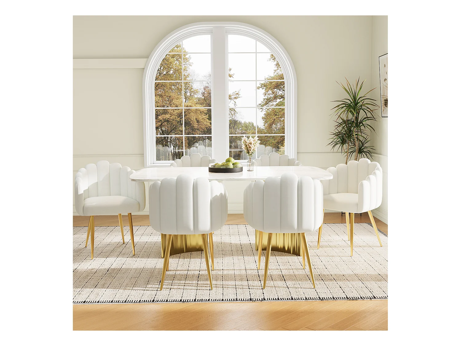 Set di 2 sedie da pranzo in tessuto velour di alta qualità, sedia da trucco, gambe in ferro dorato, gambe regolabili