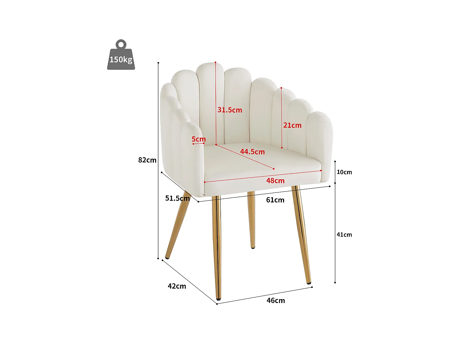 Set di 2 sedie da pranzo in tessuto velour di alta qualità, sedia da trucco, gambe in ferro dorato, gambe regolabili