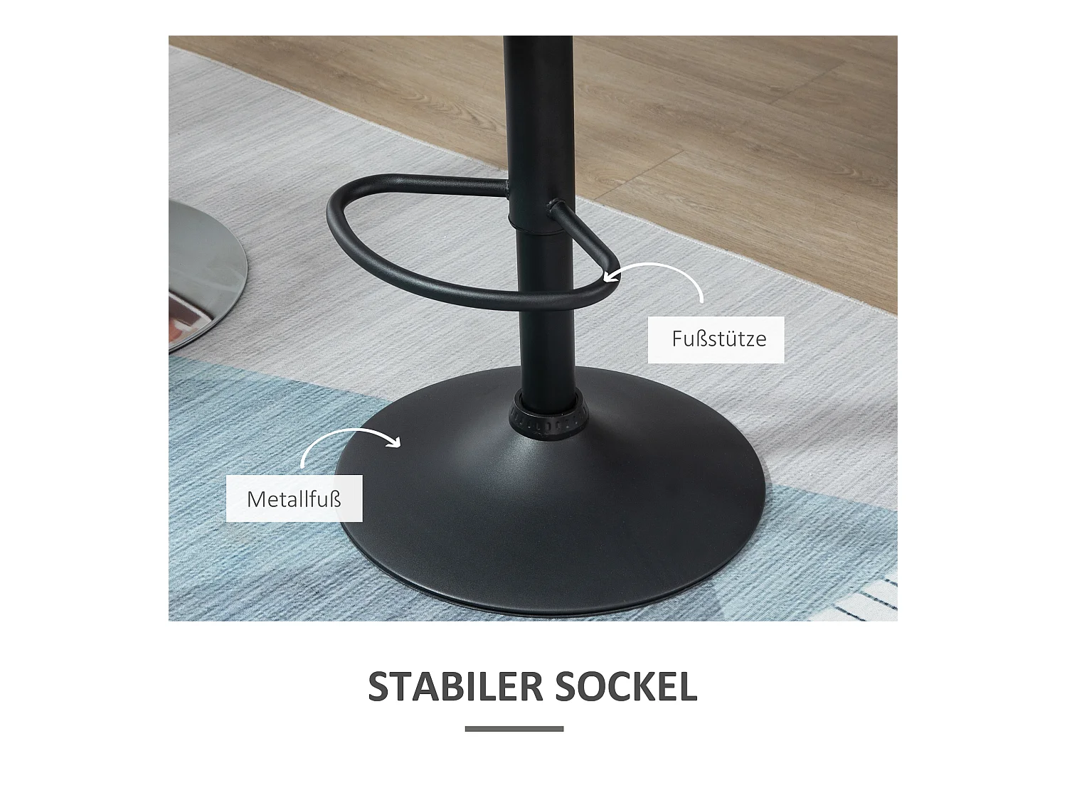 Lot de 2 tabourets de bar pivotants, réglables en hauteur, avec dossier, toucher velours, noir, sans accoudoirs