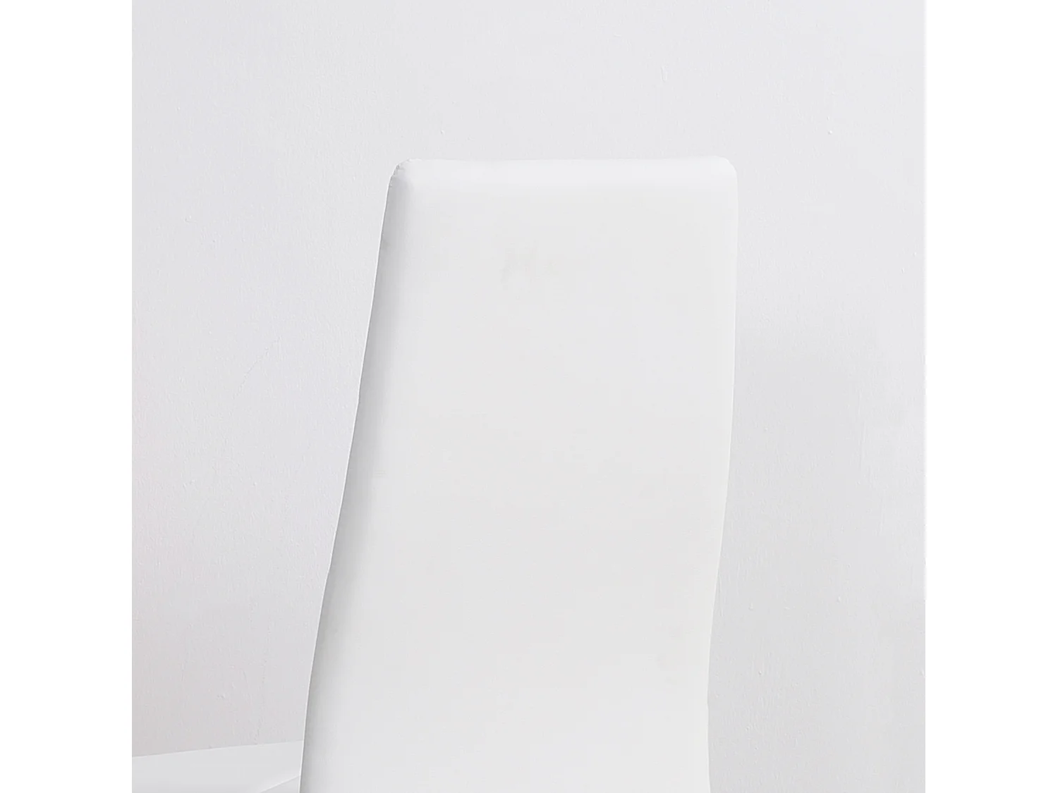 Ensemble de 4 chaises de salle à manger, chaises de cuisine rembourrées, chaise rembourrée avec pieds en acier, similicuir, blanc