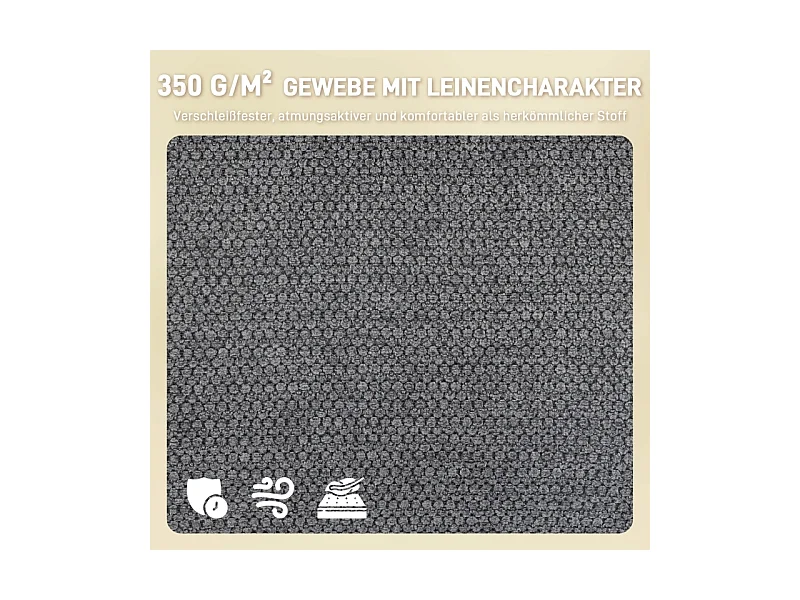 Gepolsterter Esszimmerstuhl, Küchenstuhl mit dicker Polsterung, Armlehnen, Metallbeine, Grau