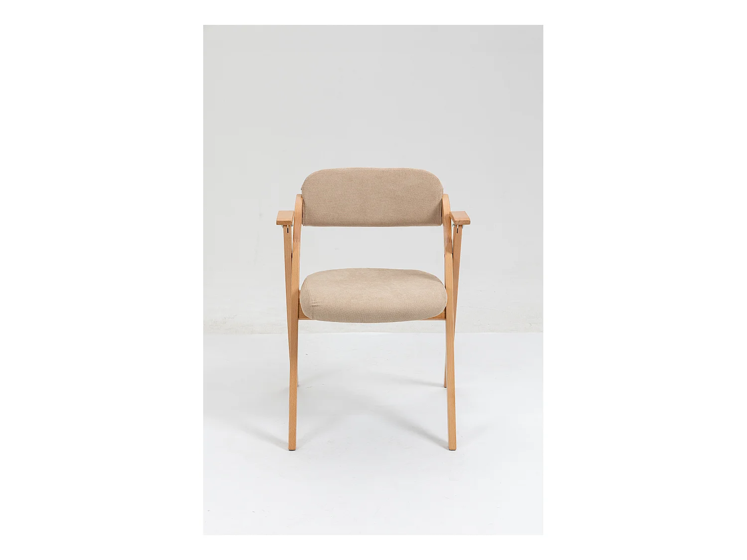 Chaises pliantes avec accoudoirs, lot de 2, chaises de salle à manger empilables en bois avec assise rembourrée, kaki