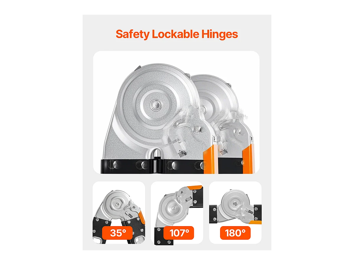 Escada Dobrável Multifuncional SucceBuy 7 em 1, 5 Degraus, Altura de Alcance de 5,8 m, para Trabalho