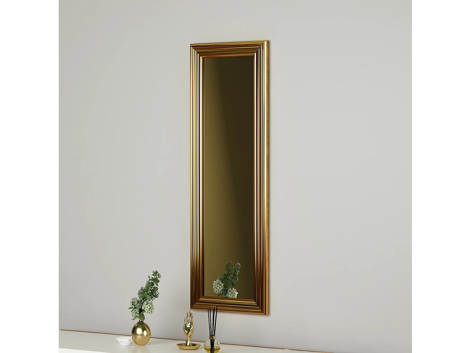 Miroir mural Kafka 30x90cm Bois Or