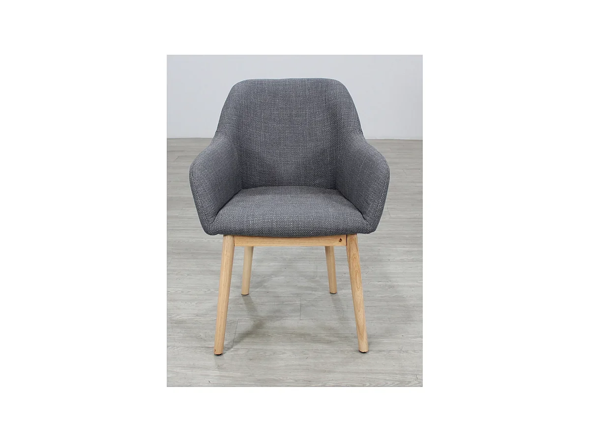 Sillón modelo Gilda tapizadas en textil gris, 60cm(ancho ) 84cm(altura) 53cm(fondo)
