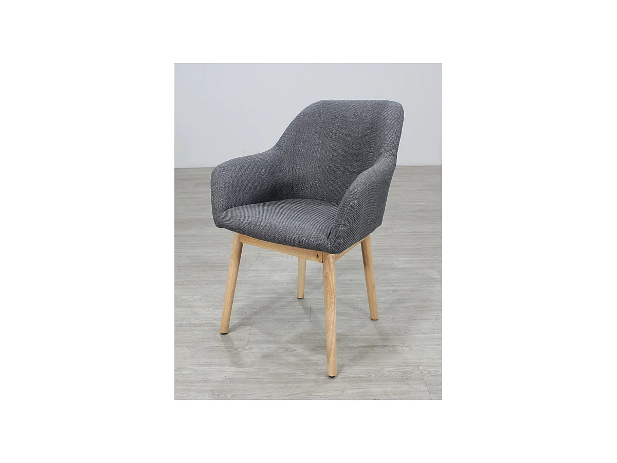 Sillón modelo Gilda tapizadas en textil gris, 60cm(ancho ) 84cm(altura) 53cm(fondo)