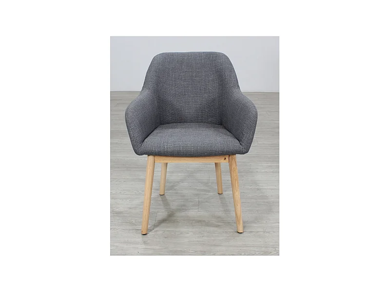 Sillón modelo Gilda tapizadas en textil gris, 60cm(ancho ) 84cm(altura) 53cm(fondo)