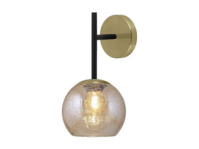 Aplique a pared Cacela acabado negro/latón, 28cm(alto) 15cm(ancho) 18cm(largo)