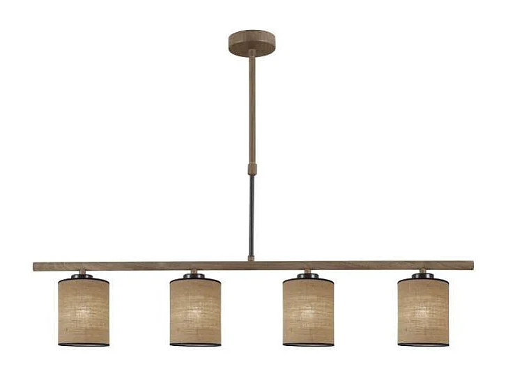 Lampara lineal de 4 luces modelo Berta acabado marrón, 67cm(alto) 89cm(ancho) 15cm(fondo)