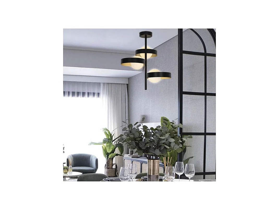 Colgante 3 luces modelo Arianna acabado negro, 43cm(alto) 40cm(ancho) 40cm(largo)