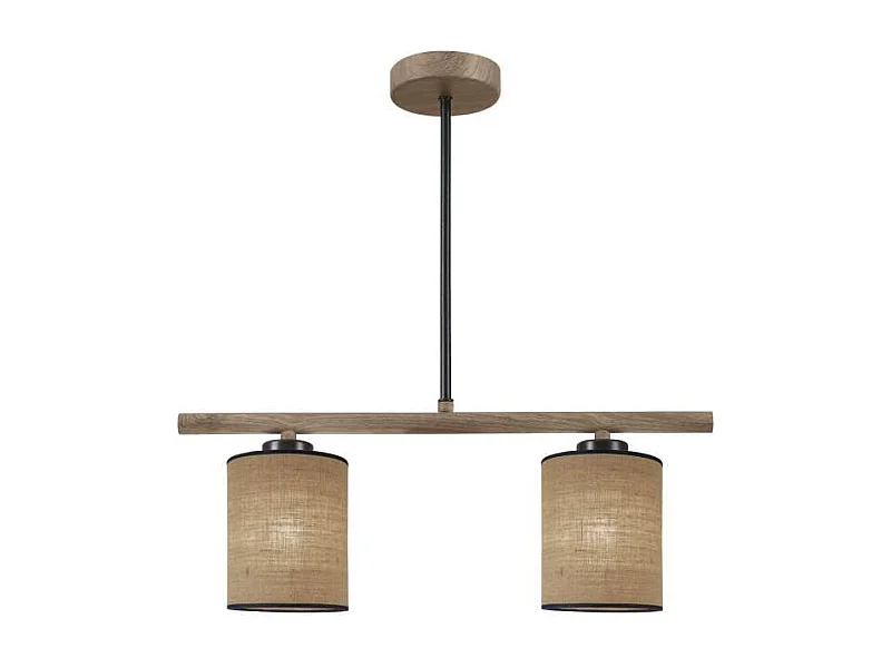 Lámpara lineal de 2 luces modelo Berta acabado negro/marrón, 49 cm(alto) 46 cm(ancho) 15