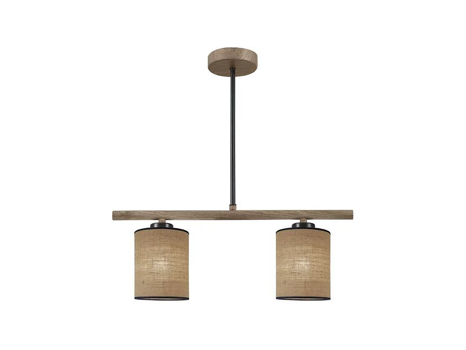 Lámpara lineal de 2 luces modelo Berta acabado negro/marrón, 49 cm(alto) 46 cm(ancho) 15