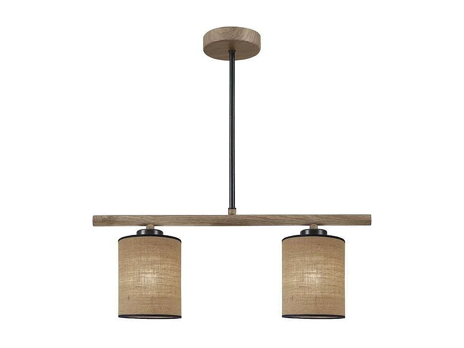 Lámpara lineal de 2 luces modelo Berta acabado negro/marrón, 49 cm(alto) 46 cm(ancho) 15