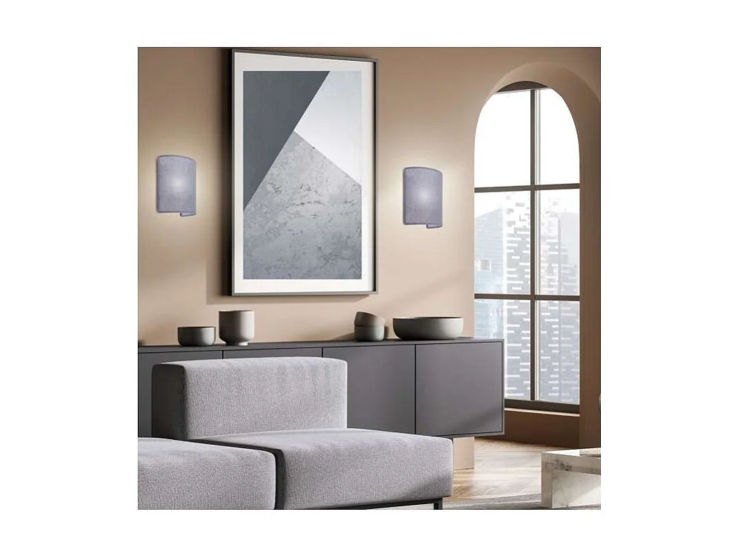 Aplique a pared Larino acabado gris, 20cm(alto) 20cm(ancho) 10cm(largo)