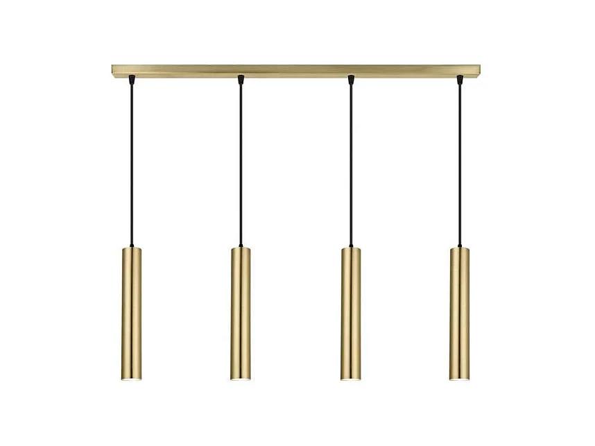 Colgante alargado 4 luces modelo Antia acabado latón, 36cm(alto) 86cm(ancho) 15cm(fondo)