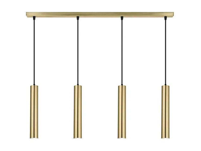 Colgante alargado 4 luces modelo Antia acabado latón, 36cm(alto) 86cm(ancho) 15cm(fondo)