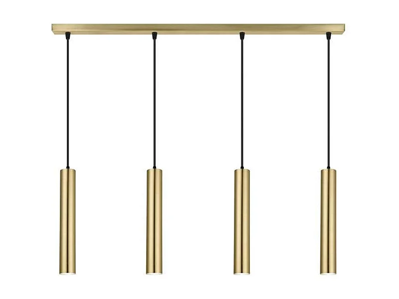 Colgante alargado 4 luces modelo Antia acabado latón, 36cm(alto) 86cm(ancho) 15cm(fondo)