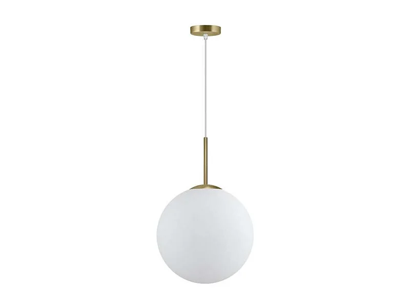 Colgante 1 luz modelo Portile acabado laton/blanco, 60cm(alto) 35cm(ancho) 35cm(fondo)